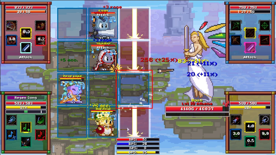 The party takes on the sky goddess above the clouds