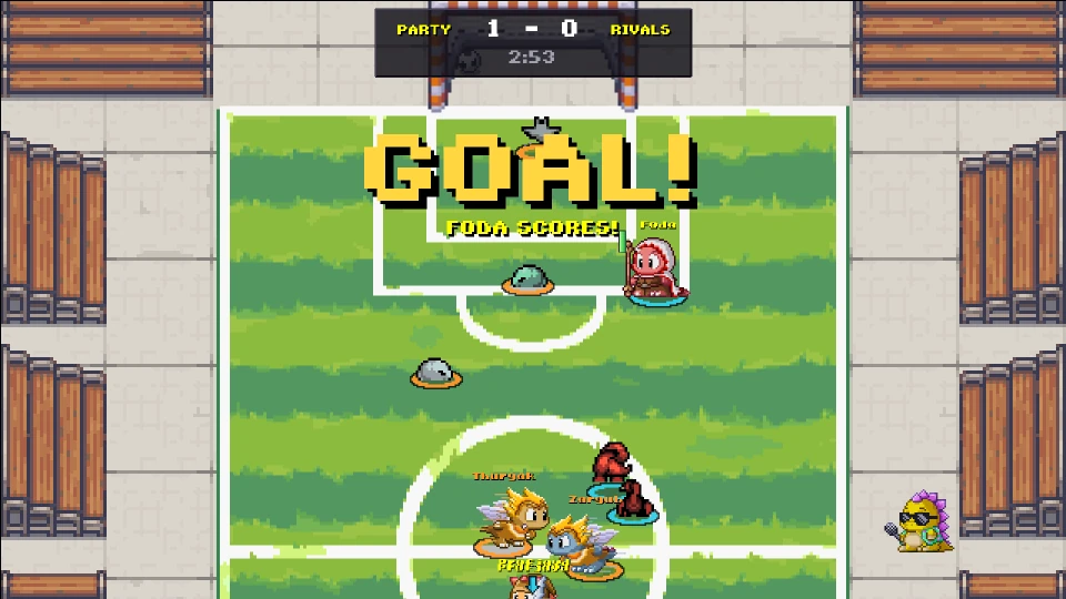 Goal! Soccer showdown against a rival party